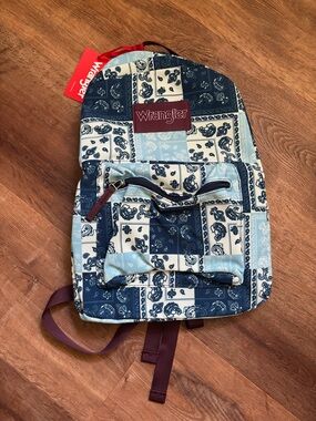Nwt Wrangler Blue Paisley Backpack